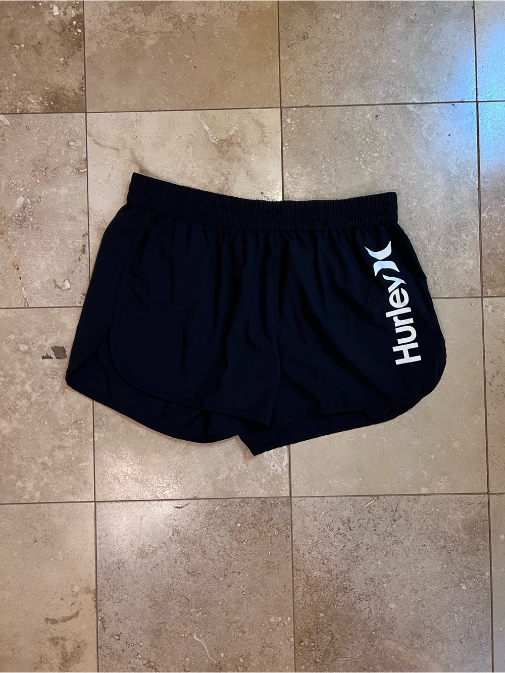 Hurley Black Women's Athletic Shorts with White Logo